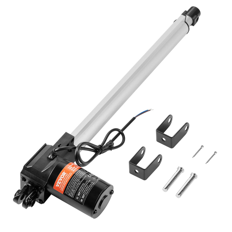 VEVOR lineārais aktuators 12 V 40,6 cm 598,8 kg 6000 N 0,5 cm/s IP44 aizsardzība