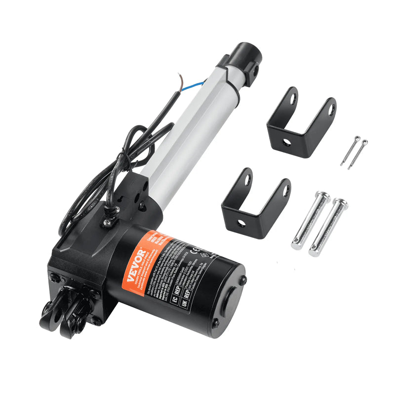 VEVOR lineārais aktuators 12 V 15,2 cm smagas slodzes 598,8 kg 6000 N 0,5 cm/s IP44 aizsardzība