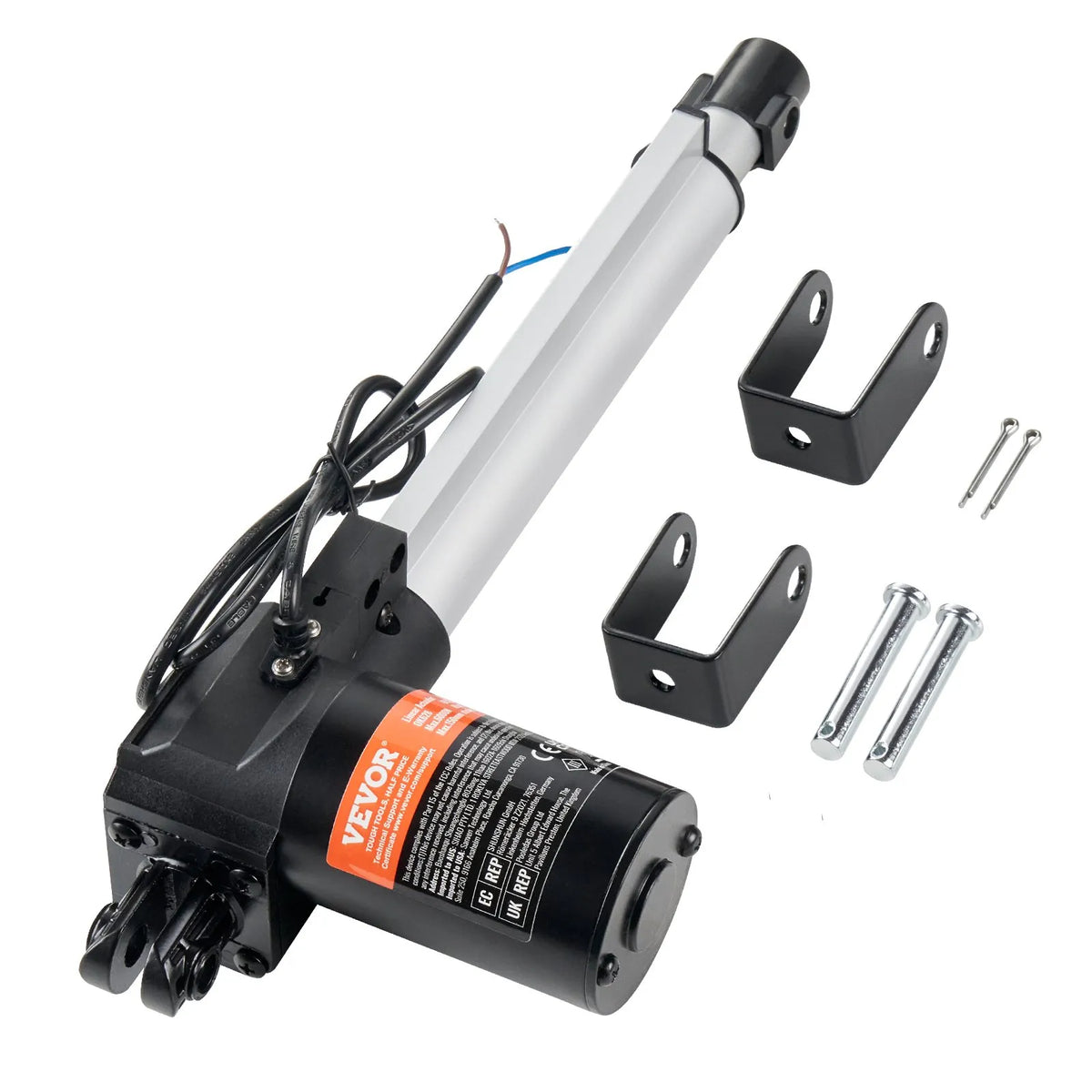 VEVOR lineaarsõiduk 12 V, tööulatus 20,3 cm, suure koormusega sõiduk kuni 598,8 kg/6000 N, kiirus 5 mm/s, IP44 kaitseklass