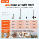VEVOR lineārais aktuators 12 V, gājiens 20,3 cm, lielas slodzes aktuators līdz 598,8 kg/6000 N, ātrums 5 mm/s, IP44 aizsardzība