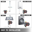 VEVOR karstā ūdens cirkulācijas sūknis 15 mm, plūsma līdz 20 l/min, jauda 90 W, 220 V ūdens pastiprināšanas sūknis mājas dušai, veļas mašīnai un sanitārajiem mezgliem