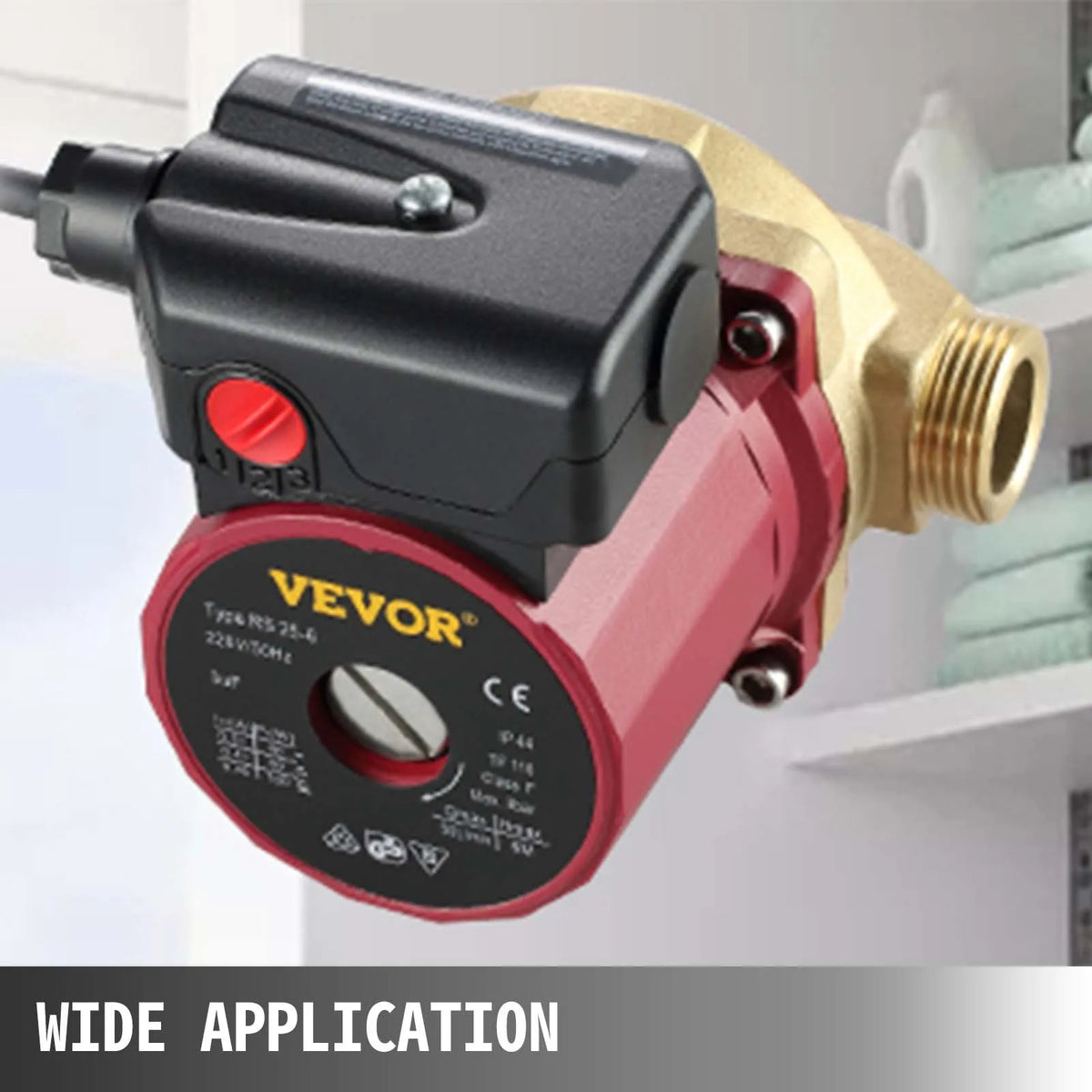 VEVOR Hot Water Circulation Pump 15 mm, Flow up to 20 l/min, Power 90 W, 220 V Water Booster Pump for Home Shower, Washing Machine and Sanitary Fixtures