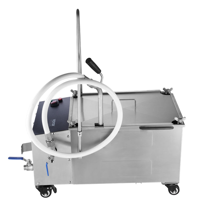 VEVOR Mobilā eļļas filtrēšanas sistēma, 38 L eļļas tvertne, 10 L/min filtrēšanas ātrums, grozāmi riteņi un eļļas šļūtene