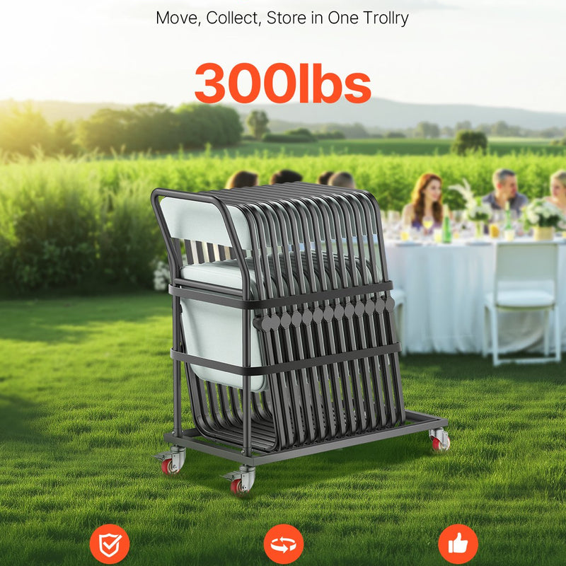 VEVOR saliekamie krēslu statīvs, paredzēts 25 krēsliem, 136 kg, L formas vertikāls