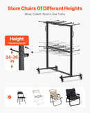 VEVOR saliekamo krēslu ratiņi 84 krēsliem / 12 galdiem + 42 krēsliem, 360 kg