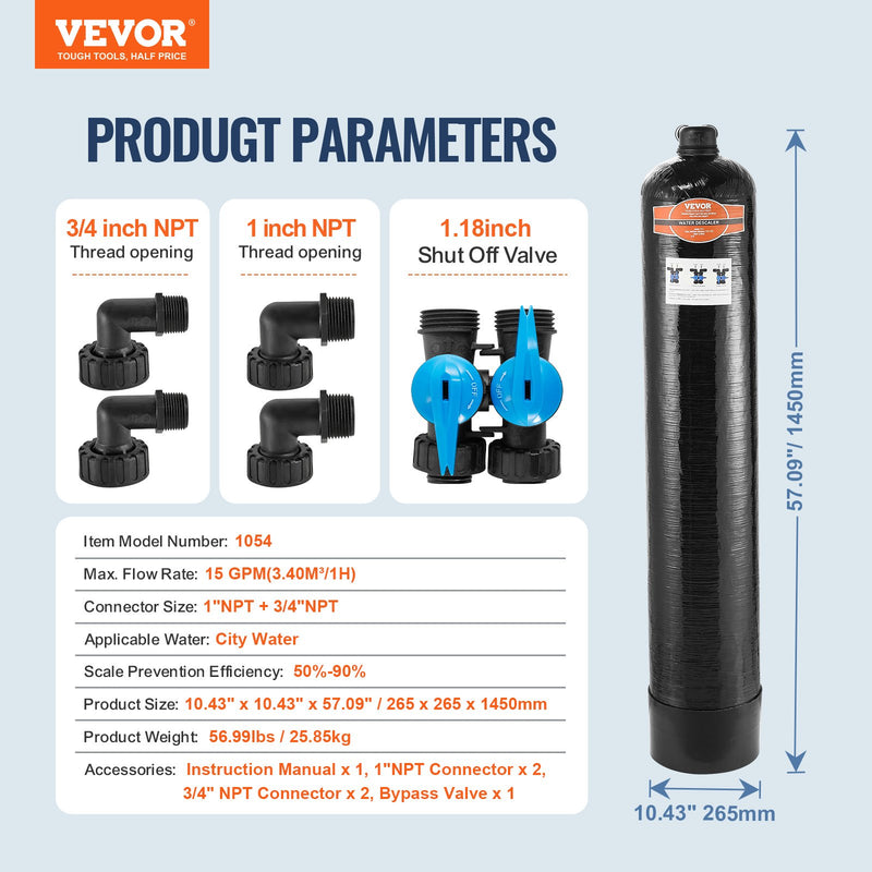 VEVOR ūdens mīkstinātājs sistēma 5-8 personu ģimenei