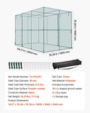 VEVOR augu aizsargbūris 2,9 x 1,94 x 1,94 m ar rāvējslēdzēja durvīm, vēja izturīgs paaugstinātas dobes pārsegs ar tomātu aizsargtīklu dārzam, terasei un zālienam