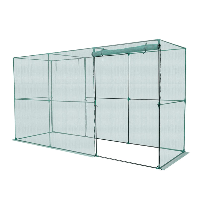 VEVOR augu aizsargbūris 3,56 x 1,2 x 1,94 m ar rāvējslēdzēja durvīm, vēja izturīgs paaugstinātas dobes pārsegs ar tomātu aizsargtīklu dārzam, terasei un zālienam