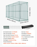 VEVOR augu aizsargbūris 3,56 x 1,2 x 1,94 m ar rāvējslēdzēja durvīm, vēja izturīgs paaugstinātas dobes pārsegs ar tomātu aizsargtīklu dārzam, terasei un zālienam