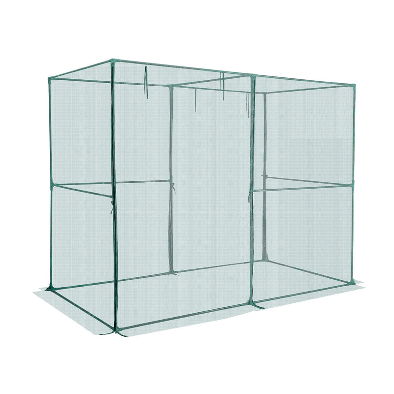 VEVOR augu aizsargbūris 2,39 × 1,2 × 1,8 m ar rāvējslēdzēja durvīm, pretvēja augu aizsardzības telts paaugstinātām dobēm, tomātu aizsargtīkls dārzam un pagalmam