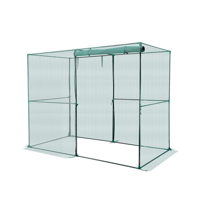 VEVOR augu aizsargbūris 2,39 × 1,2 × 1,8 m ar rāvējslēdzēja durvīm, pretvēja augu aizsardzības telts paaugstinātām dobēm, tomātu aizsargtīkls dārzam un pagalmam