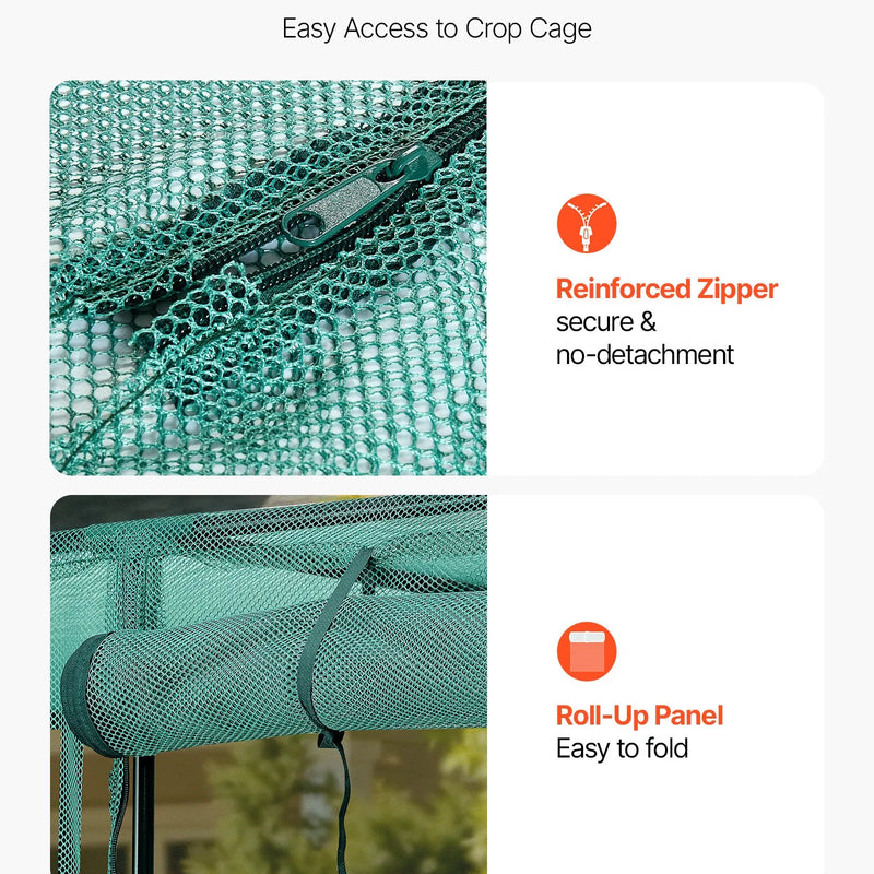 VEVOR augu aizsargbūris 2,39 × 1,2 × 1,8 m ar rāvējslēdzēja durvīm, pretvēja augu aizsardzības telts paaugstinātām dobēm, tomātu aizsargtīkls dārzam un pagalmam