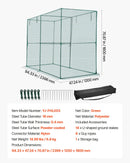 VEVOR augu aizsargbūris 2,39 × 1,2 × 1,8 m ar rāvējslēdzēja durvīm, pretvēja augu aizsardzības telts paaugstinātām dobēm, tomātu aizsargtīkls dārzam un pagalmam