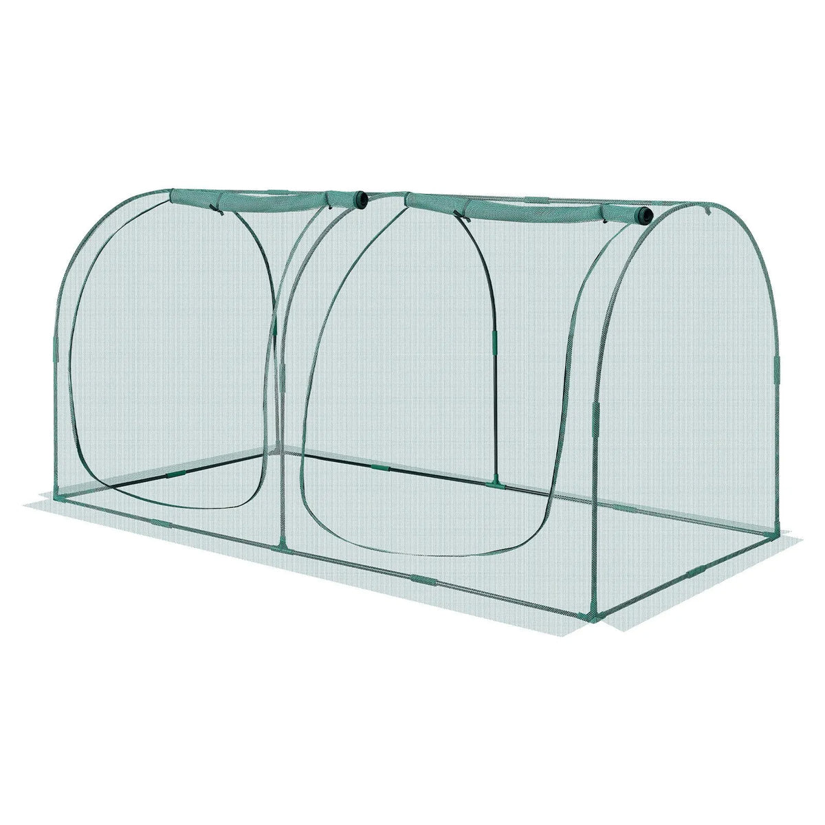 VEVOR augu aizsargbūris 2,48 x 1,2 x 1,2 m ar rāvējslēdzēja durvīm, vēja izturīgs paaugstinātas dobes pārsegs ar rāmi un aizsargtīklu dārzam, terasei un zālienam - ZEMLETES.LV