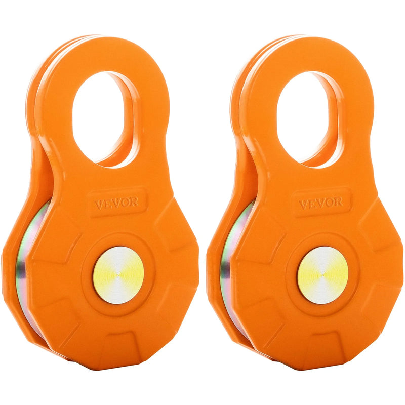 Snatch bloka rullītis, 11 t darba slodzes limits, smagās slodzes vinčas skriemelis 14 mm sintētiskajai virvei vai mīkstajām skavām, bezceļu atgūšanas aprīkojums traktoram, kravas auto, ATV un UTV, 2 gab. komplekts