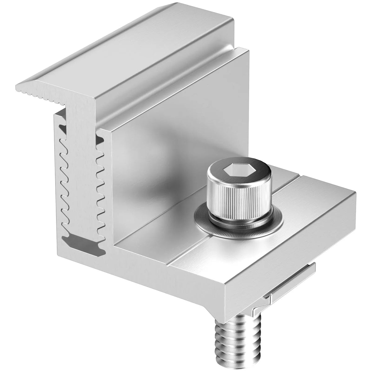 VEVOR Solar Panel Z-Type Mounting Brackets with Adjustable End Clamps 35–50 mm, Anodised Aluminium Brackets for Campers, Trailers, Boats, Walls and Roofs (20 pcs)