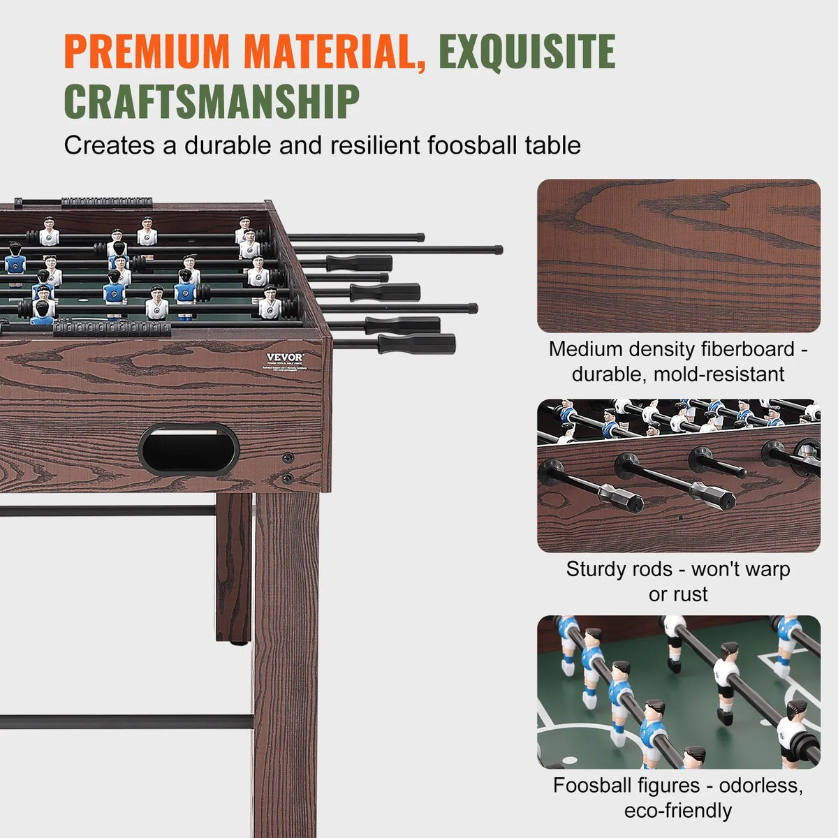 VEVOR Table Football Game 140 cm with 4 Balls and 2 Cup Holders