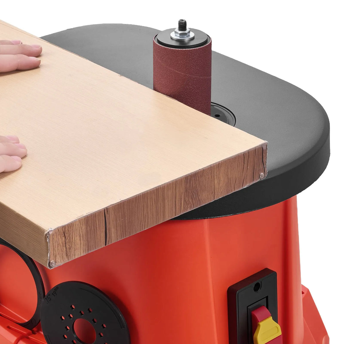 VEVOR Oscillating Spindle Sander, Benchtop Model 2000 RPM, 6 Sanding Sleeves 12.7–76.2 mm, 16 mm Stroke, 390 × 415 mm Work Table for Furniture Finishing, Crafts and DIY Woodworking