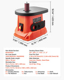 VEVOR oscilējošā vārpstas slīpmašīna ar 2000 apgr./min ātrumu, 6 slīpēšanas uzmavām (12,7-76,2 mm), 16 mm gājienu un 397 × 295 mm čuguna darba galdu, piemērota mēbeļu apdarei, amatniecībai un DIY kokapstrādes darbiem.