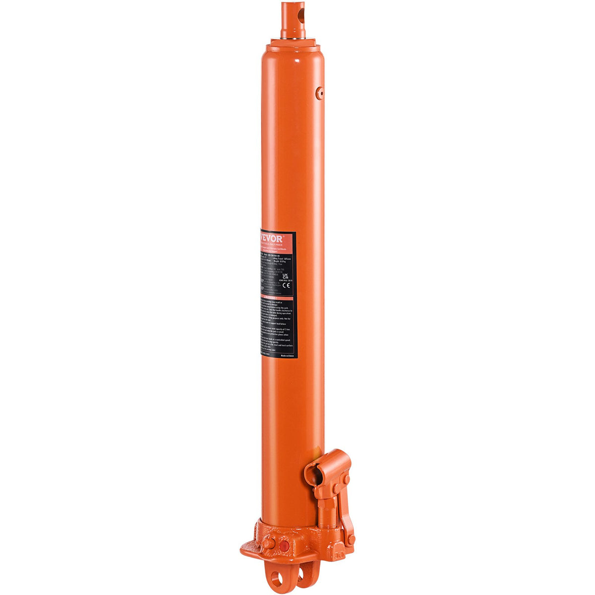 VEVOR Hydraulic Long Stroke Cylinder, 3 Tonne Engine Hoist with Single Acting Pump and Clevis Base, Hydraulic Cylinder for Engine Hoists and Workshop Cranes