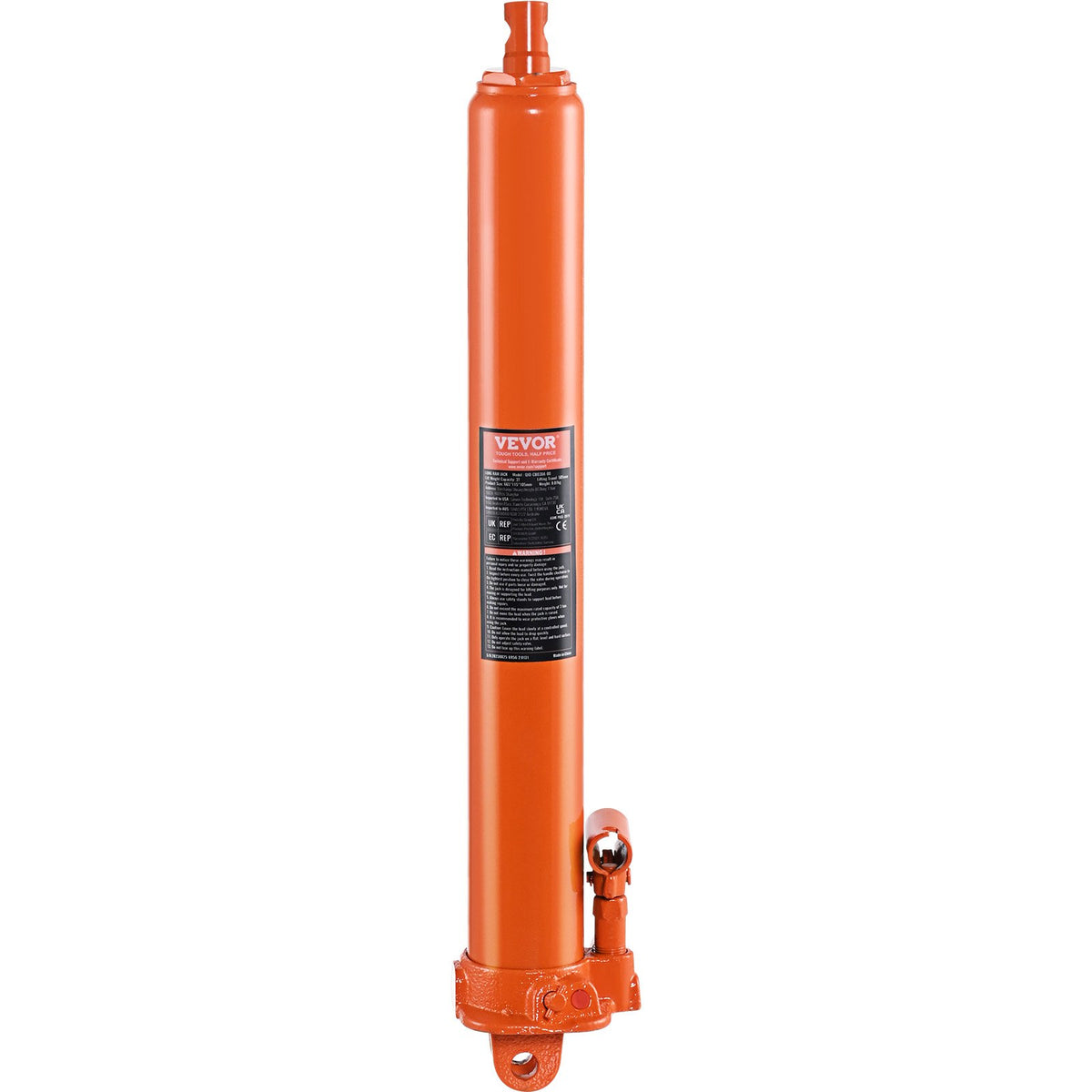 VEVOR Hydraulic Long Stroke Cylinder, 3 Tonne Engine Hoist with Single Acting Pump and Clevis Base, Hydraulic Cylinder for Engine Hoists and Workshop Cranes