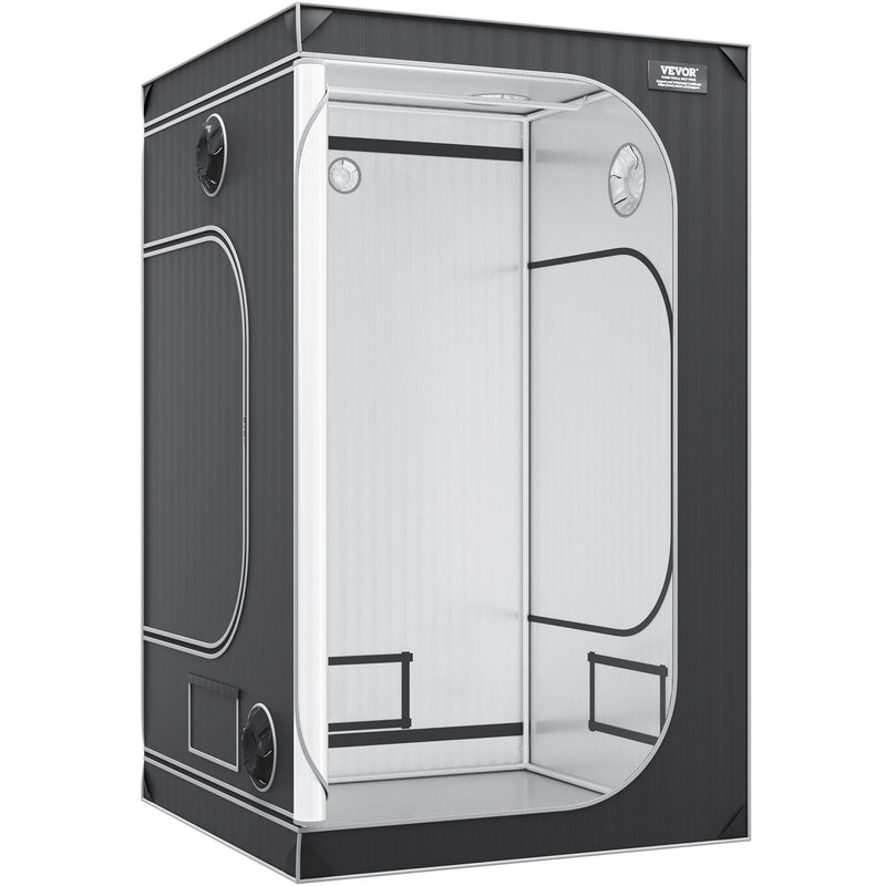 VEVOR 4x4 audzēšanas telts, 122 × 122 × 203 cm, augsti atstarojoša 2000D Mylar hidroponikas audzētava ar novērošanas logu, instrumentu somu un grīdas paliktni telpaugiem