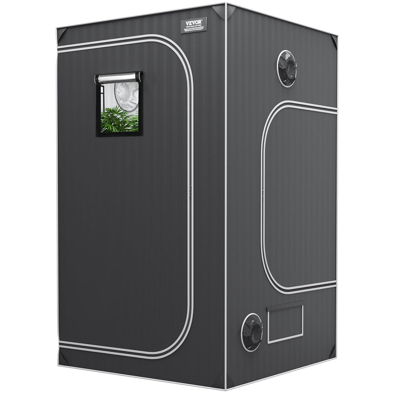 VEVOR 4x4 audzēšanas telts, 122 × 122 × 203 cm, augsti atstarojoša 2000D Mylar hidroponikas audzētava ar novērošanas logu, instrumentu somu un grīdas paliktni telpaugiem