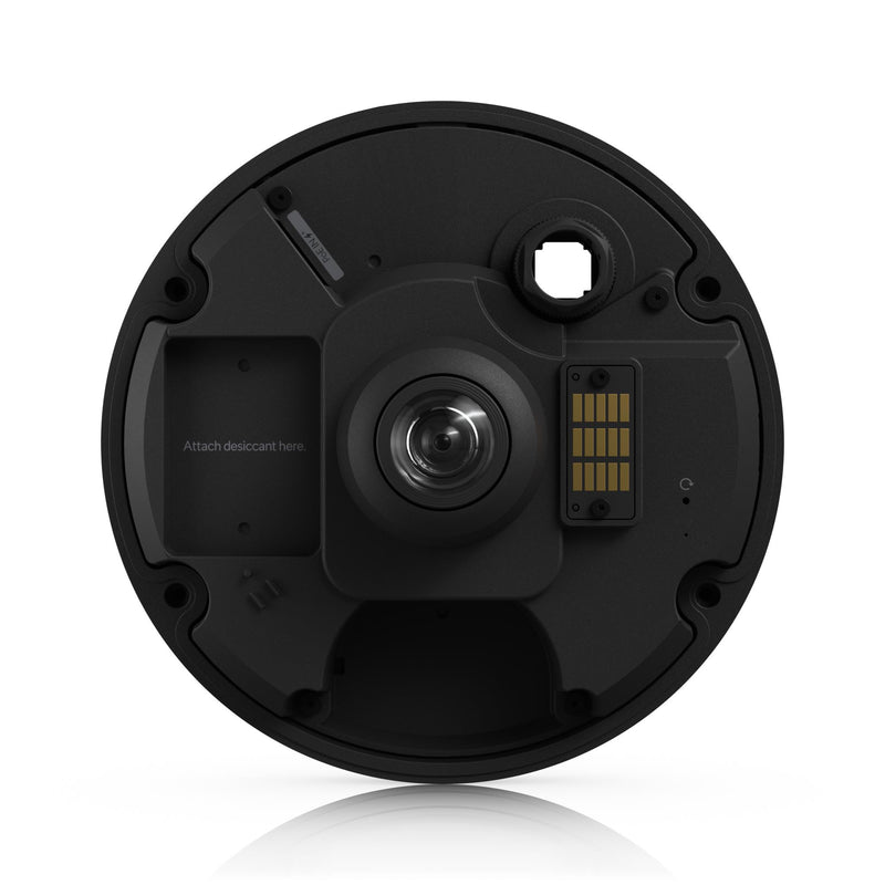 Ubiquiti 12 MP 360° panorāmas IP kamera G6 Pro 360, 1/1,6″ sensors, 3504 × 3504, 180° skata leņķis, digitāla PTZ funkcija, Smart IR līdz 15 m, 2 virzienu audio, PoE+, microSD, IP66, IK10, melna