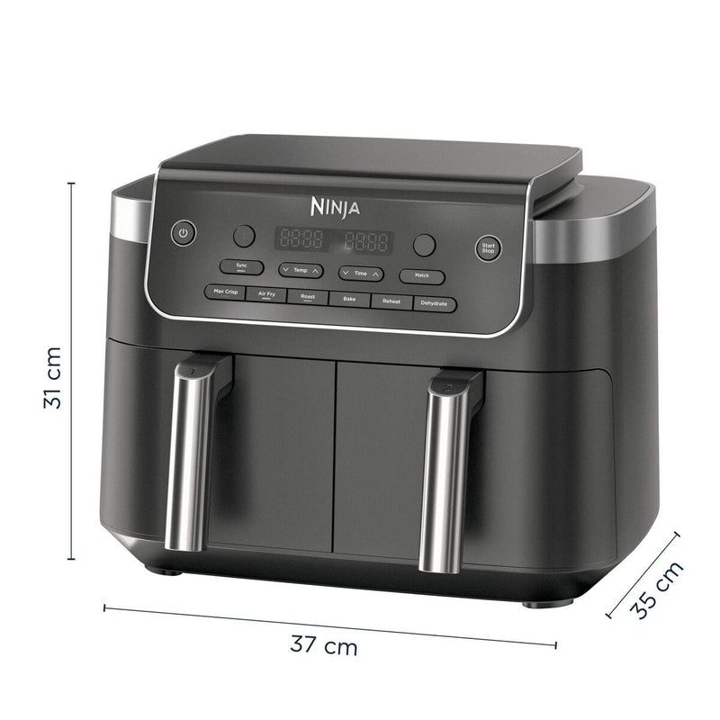 Ninja DualZone DZ801EU, 2470 W, 7,6 l karstā gaisa friteris ar 2 neatkarīgām 3,8 l zonām, 6 gatavošanas programmām, SYNC un MATCH funkcijām, 40–240 °C