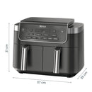 Ninja DualZone DZ801EU, 2470 W, 7,6 l karstā gaisa friteris ar 2 neatkarīgām 3,8 l zonām, 6 gatavošanas programmām, SYNC un MATCH funkcijām, 40–240 °C