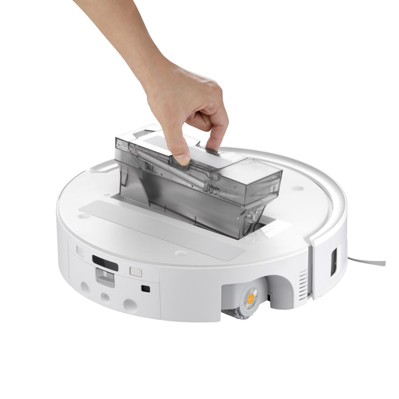 Roborock Qrevo Curv 2 Flow robotizētais putekļsūcējs, 20 000 Pa, sausā un mitrā uzkopšana, LiDAR navigācija, automātiskā dokstacija ar ūdens uzpildi un notekūdeņu novadīšanu, 5200 mAh, balts