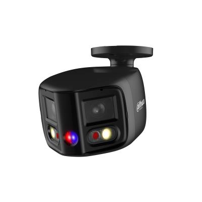 Dahua 8 MP panorāmas āra IP kamera, 2,8 mm, 180° skata leņķis, 4096 × 1860 px, IR līdz 25 m, silti balta gaisma līdz 20 m, H.265, WDR, AI cilvēku un transportlīdzekļu noteikšana, divvirzienu audio, microSD līdz 512 GB, PoE, IP67, melna
