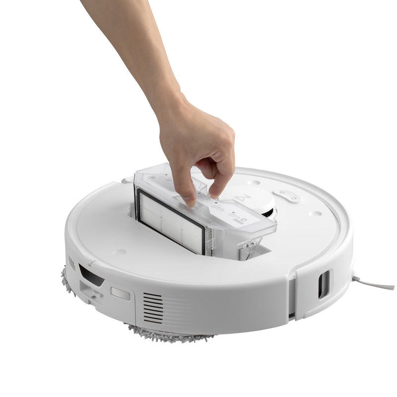 Roborock Qrevo Edge 5V1 QRES02-00, balts, robotizēts putekļsūcējs ar mitro un sauso uzkopšanu, 18 500 Pa, LiDAR, 5200 mAh, FlexiArm, automātisku putekļu iztukšošanu un mopu mazgāšanu