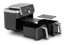 Ninja DualZone XL DZ901EU, 2470 W, 9,5 l karstā gaisa friteris ar 2 neatkarīgām 4,75 l zonām, 6 gatavošanas programmām, Sync funkciju, 40–240 °C un nepiedegošu PFAS nesaturošu pārklājumu