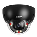 Dahua 4 MP kupolveida IP kamera, 2,8 mm, 101°, Smart Dual Light, IR un silti balta gaisma līdz 30 m, WDR 120 dB, WizSense, SMD Plus, cilvēku un transportlīdzekļu noteikšana, mikrofons, microSD līdz 256 GB, PoE, IP67, IK10, melna