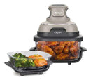Ninja CRISPi FN101EUST, 4-in-1 pārnēsājams stikla karstā gaisa friteris, 1700 W, 3,8 l un 1,4 l CleanCrisp tvertnes, Air Fry, Roast, Reheat, Keep Warm, bēšs
