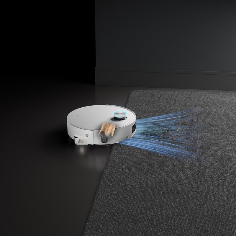 Dreame Aqua10 Ultra Track Complete robotizētais putekļsūcējs, 25 000 Pa, sausā un mitrā uzkopšana, TrackSync, LiDAR, AI šķēršļu noteikšana, automātiskā dokstacija, 6400 mAh, balts