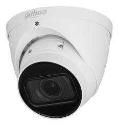 Dahua 5 MP āra Eyeball IP kamera, 2,7–13,5 mm, 114–32°, motorizēta tālummaiņa, IR nakts redzamība līdz 40 m, WDR 120 dB, WizMind, SMD 3.0, cilvēku un transportlīdzekļu noteikšana, mikrofons, microSD līdz 1 TB, PoE/ePoE, IP67, IK10, balta
