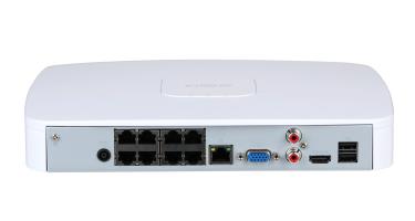 Dahua NVR4108-8P-EI, 8 kanālu WizSense tīkla videoreģistrators ar 8 PoE portiem, līdz 16 MP IP kamerām, 1 × SATA līdz 20 TB, SMD Plus, sejas atpazīšana, HDMI 4