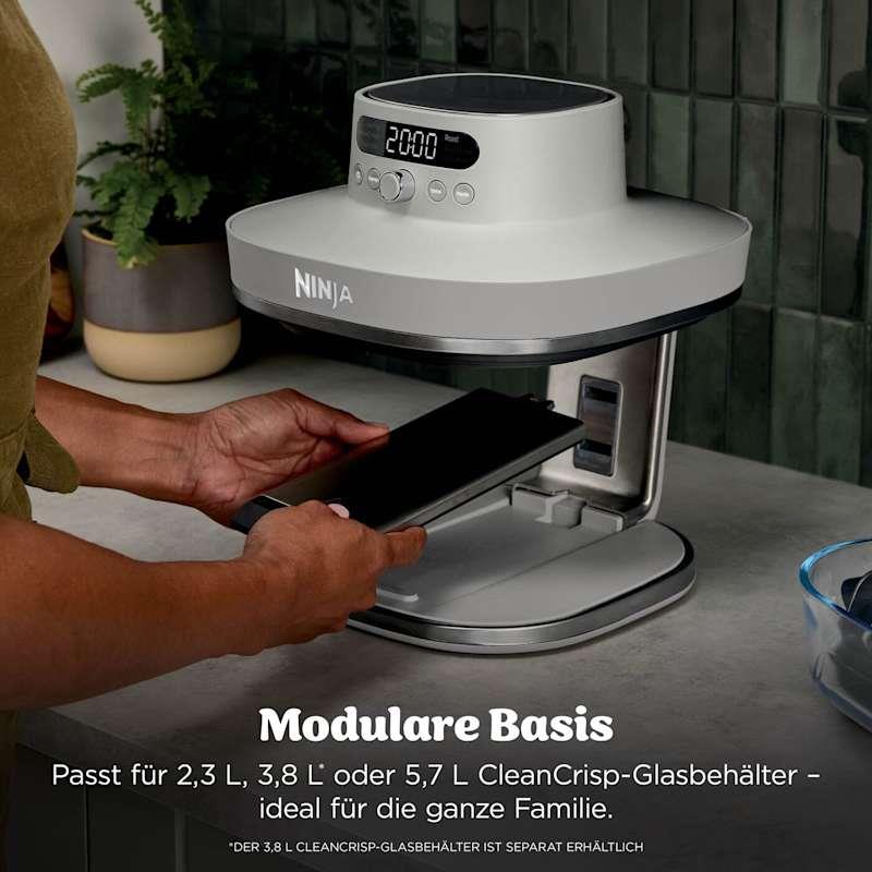 Ninja CRISPi PRO AS101EULG, 2050 W, 7-in-1 glass hot air fryer, 5.7 l and 2.3 l CleanCrisp baskets, 7 programmes, PFAS-free, dishwasher-safe baskets