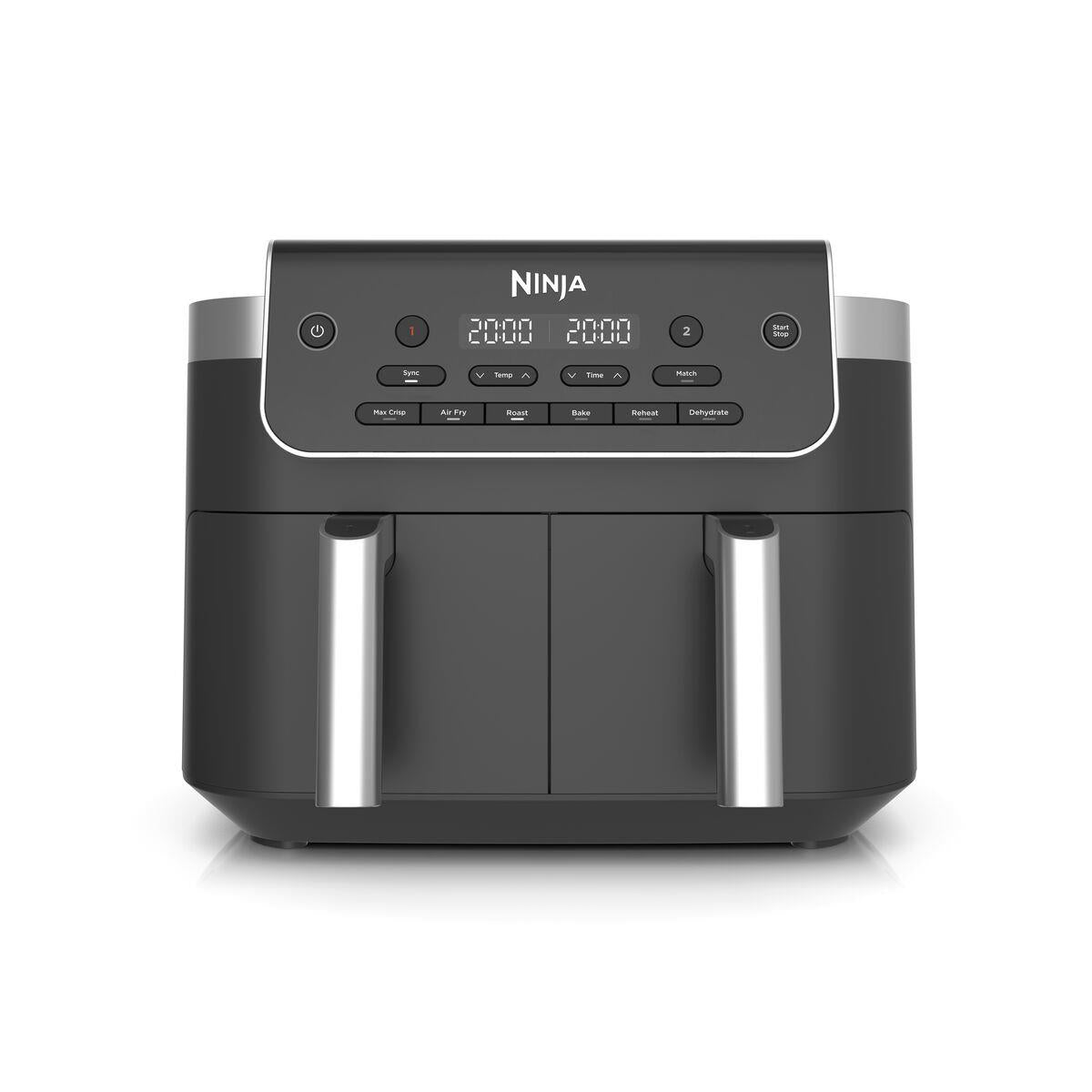 Ninja DualZone DZ801EU, 2470 W, 7.6 l hot air fryer with 2 independent 3.8 l zones, 6 cooking programmes, SYNC and MATCH functions, 40–240 °C