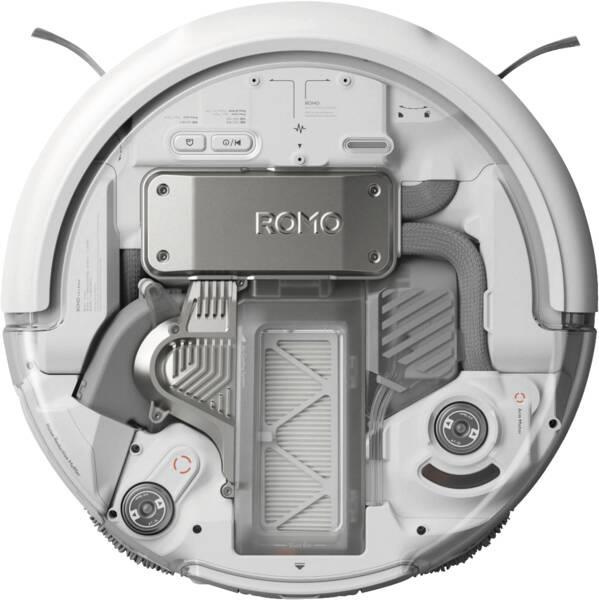 DJI ROMO P CP.CR.00000052, caurspīdīgs robotizēts putekļsūcējs ar mitro un sauso uzkopšanu, 25 000 Pa, 5000 mAh, LiDAR, automātisku mopu mazgāšanu un pašattīrošu dokstaciju