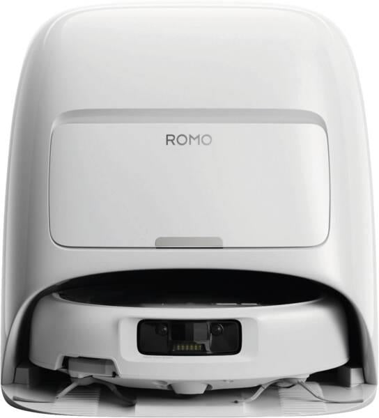 DJI ROMO A CP.CR.00000054, balts robotizēts putekļsūcējs ar mitro un sauso uzkopšanu, 25 000 Pa, 5000 mAh, HEPA, Wi-Fi, automātisku mopu mazgāšanu un 4 l ūdens tvertni