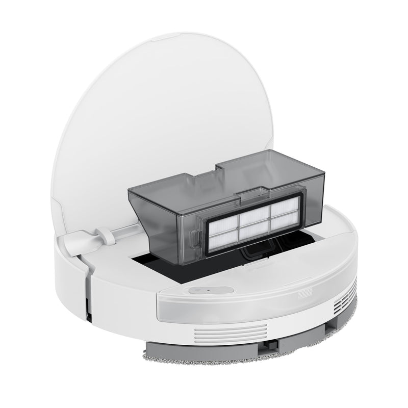 Dreame D20 Pro robotizētais putekļsūcējs, 13 000 Pa, sausā un mitrā uzkopšana, D-ToF LiDAR, SideReach izvelkamā birste, HyperStream DuoBrush, 5200 mAh, 0,7 l, balts, RLD43SA