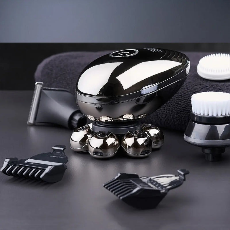 Multifunkcionālais skuveklis plikpauriem 7D peddošās galviņas 6-in-1 ar USB uzlādi,IPX6 ūdensdrošs