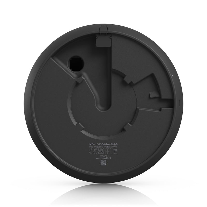 Ubiquiti 12 MP 360° panorāmas IP kamera G6 Pro 360, 1/1,6″ sensors, 3504 × 3504, 180° skata leņķis, digitāla PTZ funkcija, Smart IR līdz 15 m, 2 virzienu audio, PoE+, microSD, IP66, IK10, melna