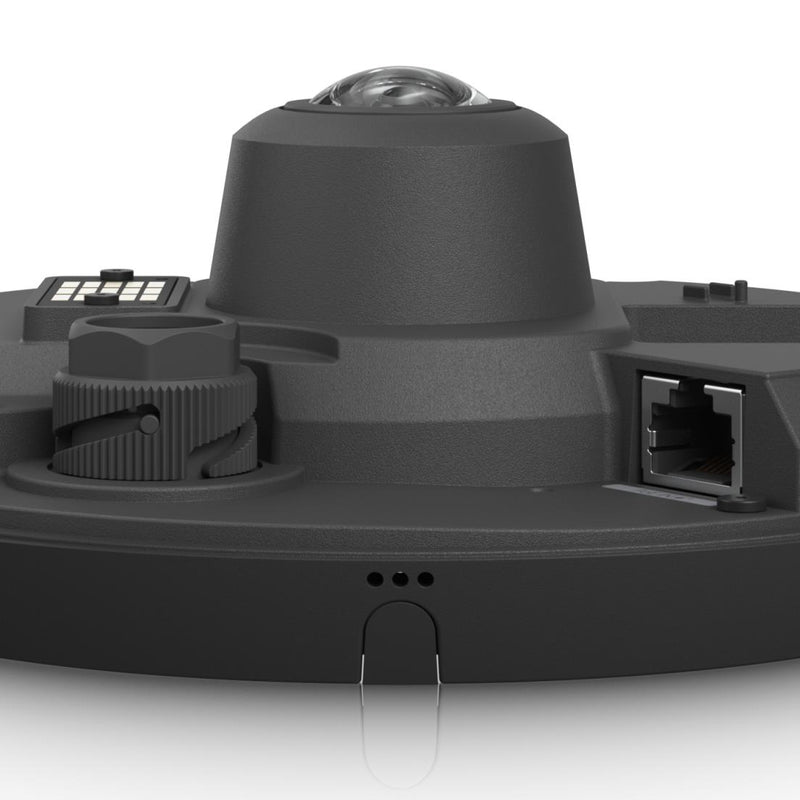 Ubiquiti 12 MP 360° panorāmas IP kamera G6 Pro 360, 1/1,6″ sensors, 3504 × 3504, 180° skata leņķis, digitāla PTZ funkcija, Smart IR līdz 15 m, 2 virzienu audio, PoE+, microSD, IP66, IK10, melna