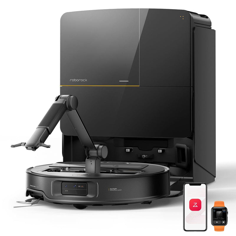 Roborock Saros Z70 SZ7052-00, melns, robotizēts putekļsūcējs ar OmniGrip robotizēto roku, 22 000 Pa, D-ToF LiDAR, 6400 mAh, mitro un sauso uzkopšanu, 10-in-1 dokstaciju