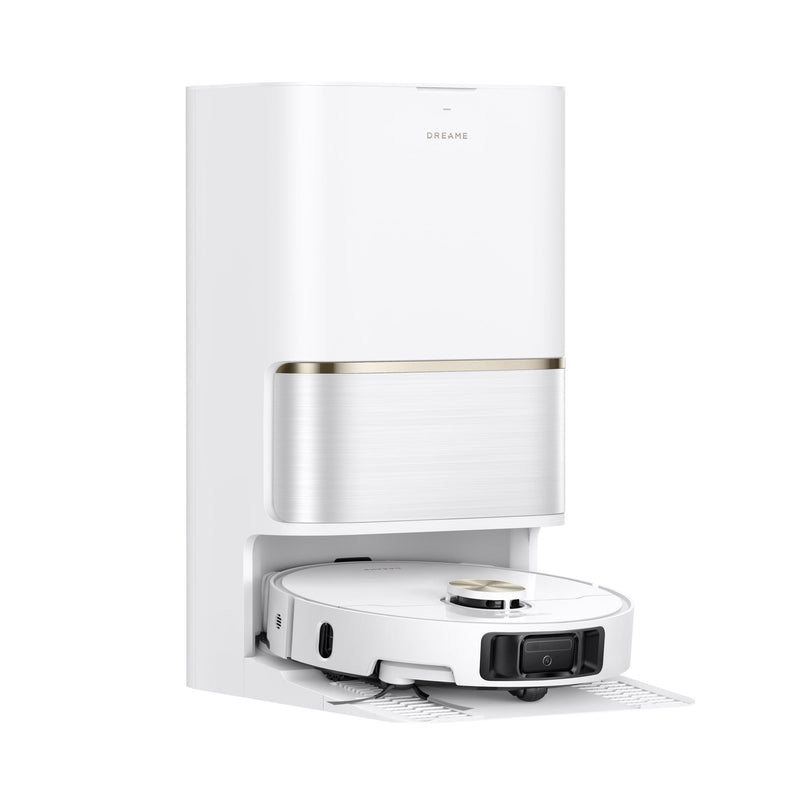Dreame L50 Ultra AE robotizētais putekļsūcējs ar mitro uzkopšanu, 28 000 Pa, 100 °C mopu mazgāšanu, TriCut Brush 3.0, Dual Flex Arm, automātisko dokstaciju, 5200 mAh, balts