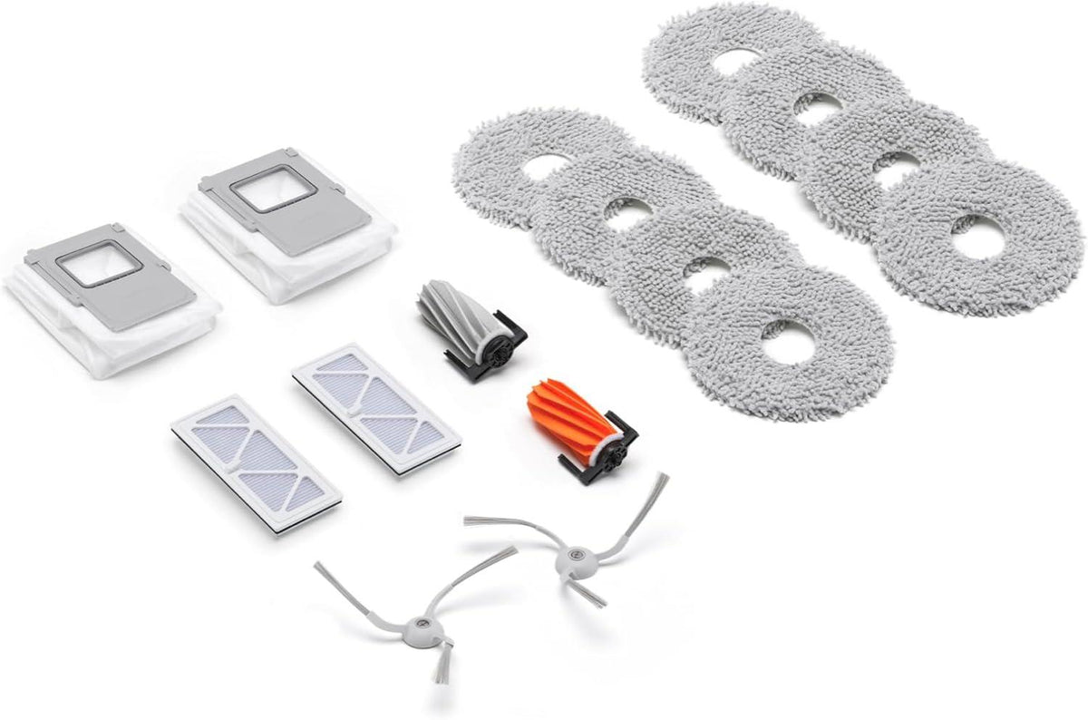 DJI ROMO S CP.CR.00000058.01, balts, robotizēts putekļsūcējs ar mitro un sauso uzkopšanu, 25 000 Pa, LiDAR, 5000 mAh, pašattīrošu dokstaciju, automātisku putekļu iztukšošanu un mopu mazgāšanu
